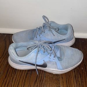 blue Nike training sneakers, women’s size 8